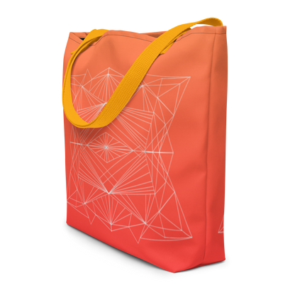 Stylish "Orange Geometrics" Reusable Tote Bag - One Size
