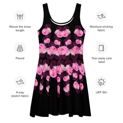 A-Line Black Dahlia Skater Dress