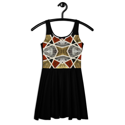 A-Line "Elegance in Motion" Armor-Inspired Skater Dress - Black