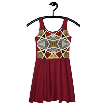 A-Line "Elegance in Motion" Armor-Inspired Skater Dress - Red