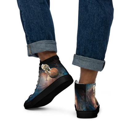 Men's "Galaxy Dog: Cosmic Fee" High Top Canvas Sneakers