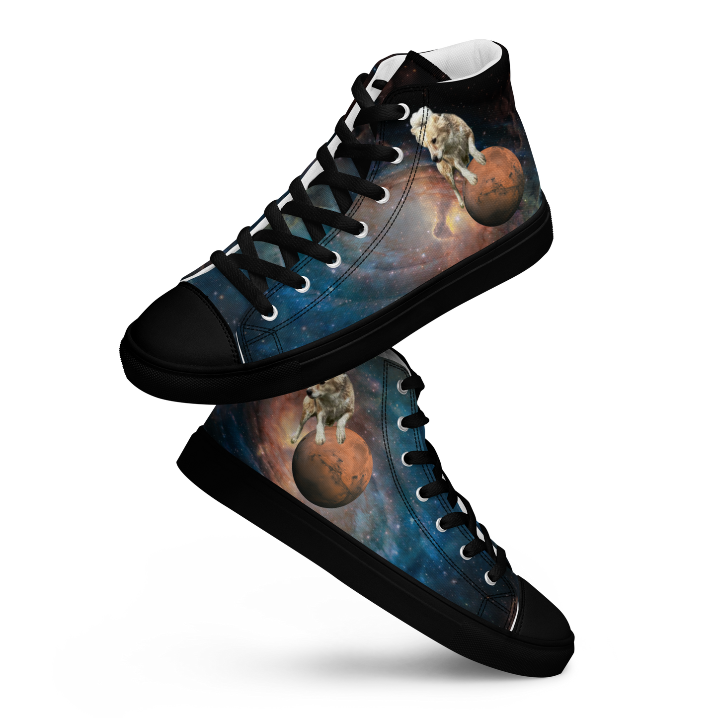 Men's "Galaxy Dog: Cosmic Fee" High Top Canvas Sneakers