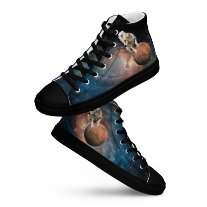 Men's "Galaxy Dog: Cosmic Fee" High Top Canvas Sneakers