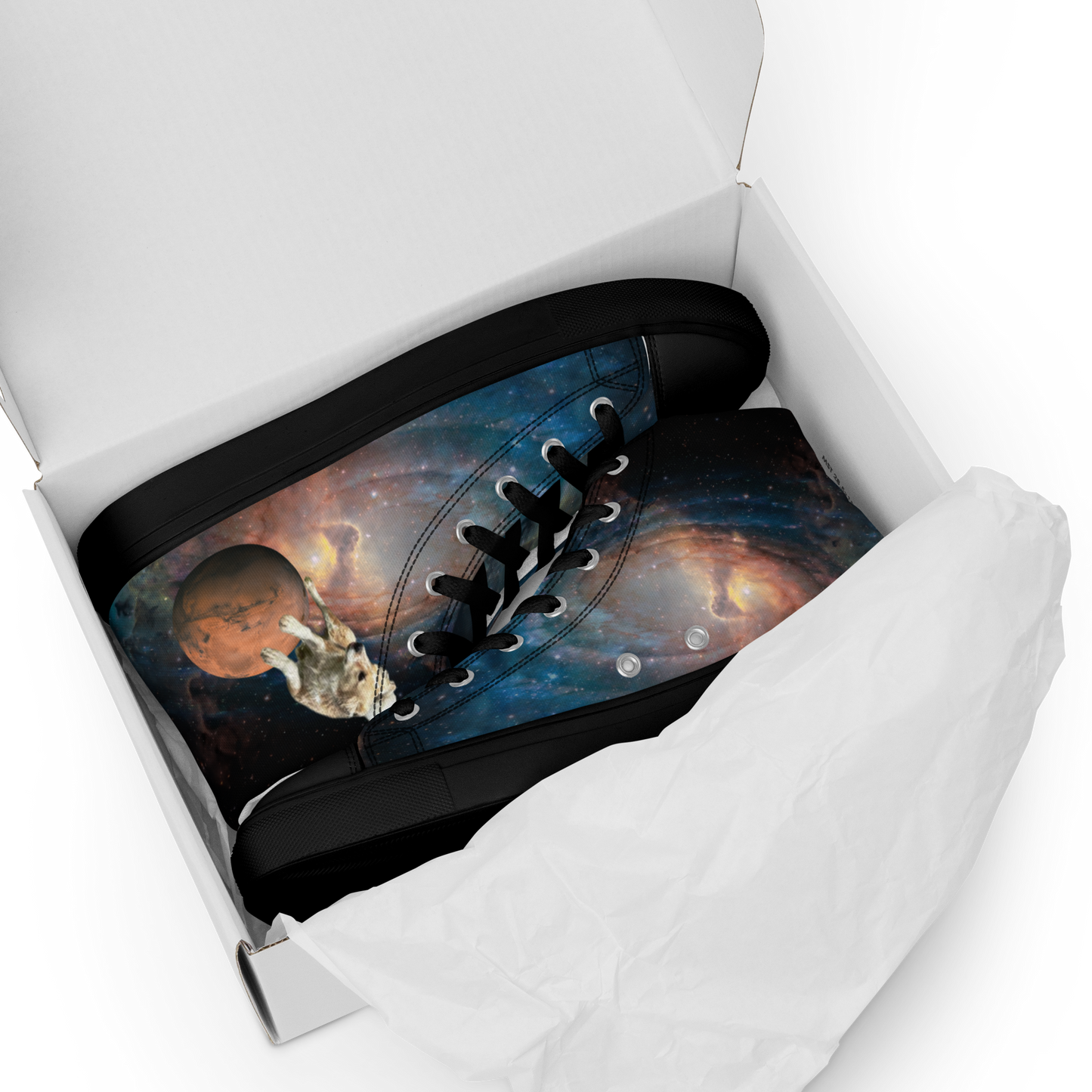 Men's "Galaxy Dog: Cosmic Fee" High Top Canvas Sneakers