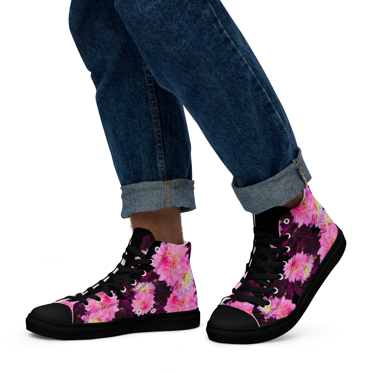 Men’s "Black Dahlia" High Top Canvas Sneakers