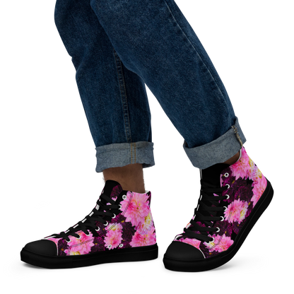 Men’s "Black Dahlia" High Top Canvas Sneakers