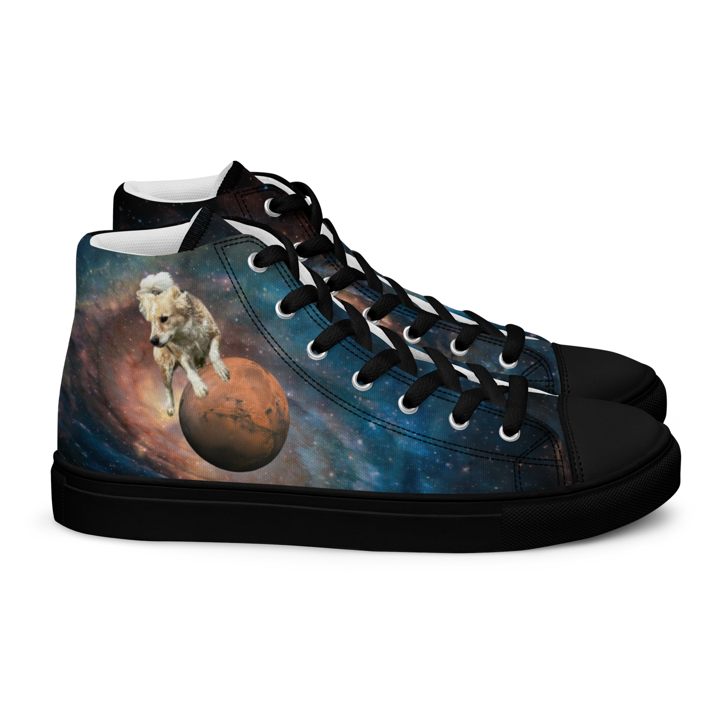 Men's "Galaxy Dog: Cosmic Fee" High Top Canvas Sneakers