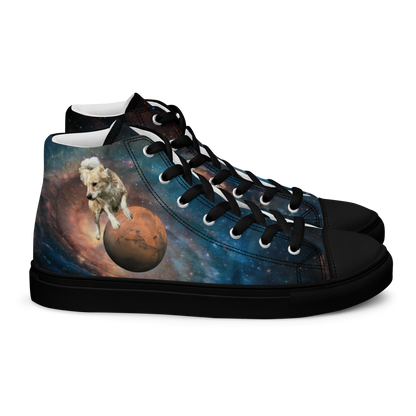 Men's "Galaxy Dog: Cosmic Fee" High Top Canvas Sneakers