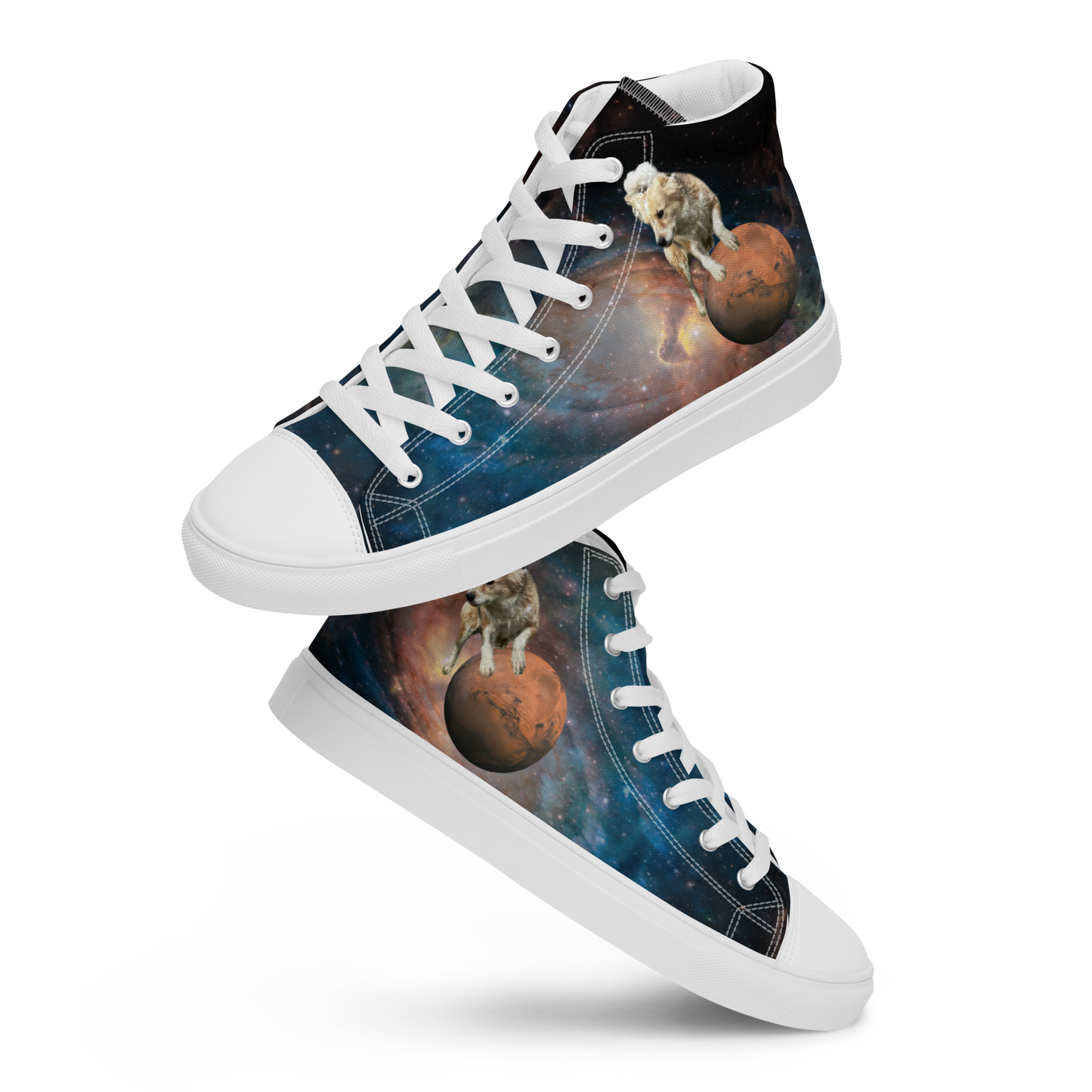 Men's "Galaxy Dog: Cosmic Fee" High Top Canvas Sneakers