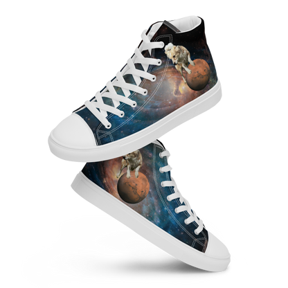 Men's "Galaxy Dog: Cosmic Fee" High Top Canvas Sneakers