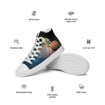 Men's "Galaxy Dog: Cosmic Fee" High Top Canvas Sneakers