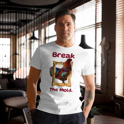Premium Cotton "Break the Mold” Rooster Graphic Men’s T-Shirt