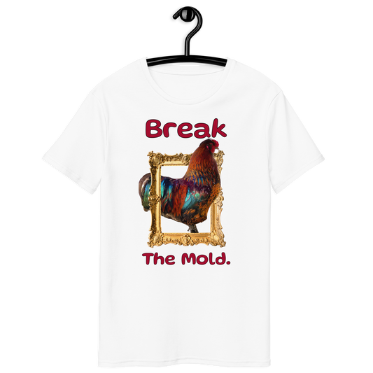 Premium Cotton "Break the Mold” Rooster Graphic Men’s T-Shirt