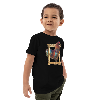 Kid's Organic Cotton "Vibrant Rooster Portrait" Graphic T-Shirt
