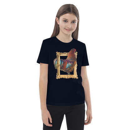 Kid's Organic Cotton "Vibrant Rooster Portrait" Graphic T-Shirt