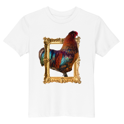 Kid's Organic Cotton "Vibrant Rooster Portrait" Graphic T-Shirt