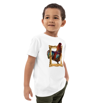 Kid's Organic Cotton "Vibrant Rooster Portrait" Graphic T-Shirt