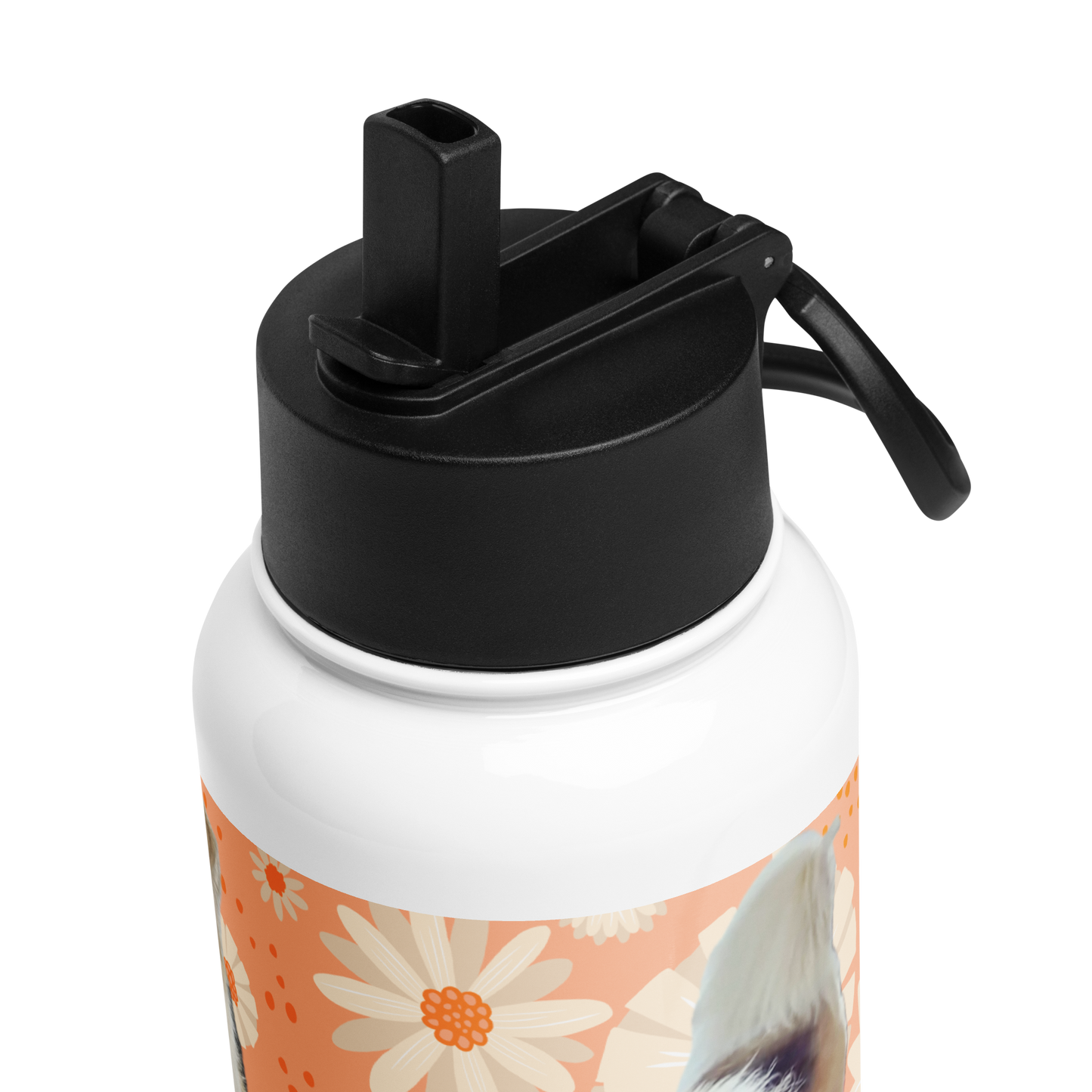 32oz Stainless Steel “Goodest Dogs Fee and Sully” Water Bottle with Straw Lid