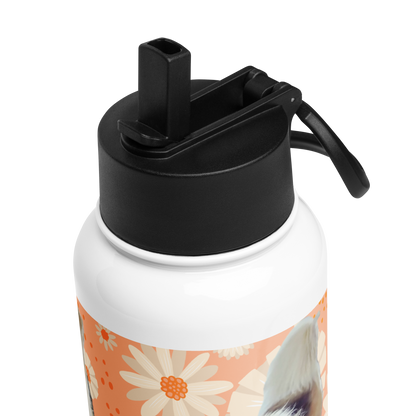 32oz Stainless Steel “Goodest Dogs Fee and Sully” Water Bottle with Straw Lid