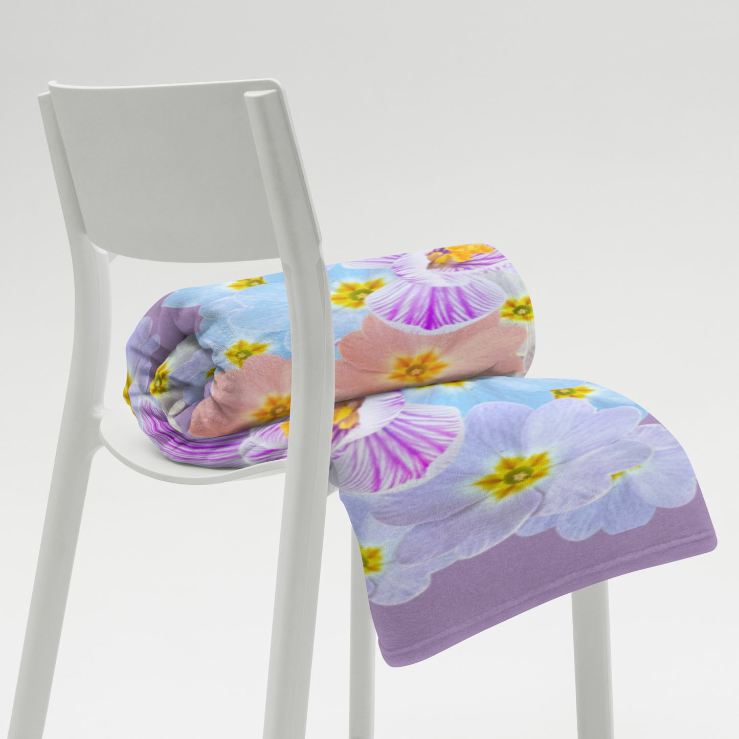 "Pastel Primrose Garden” Throw Blanket