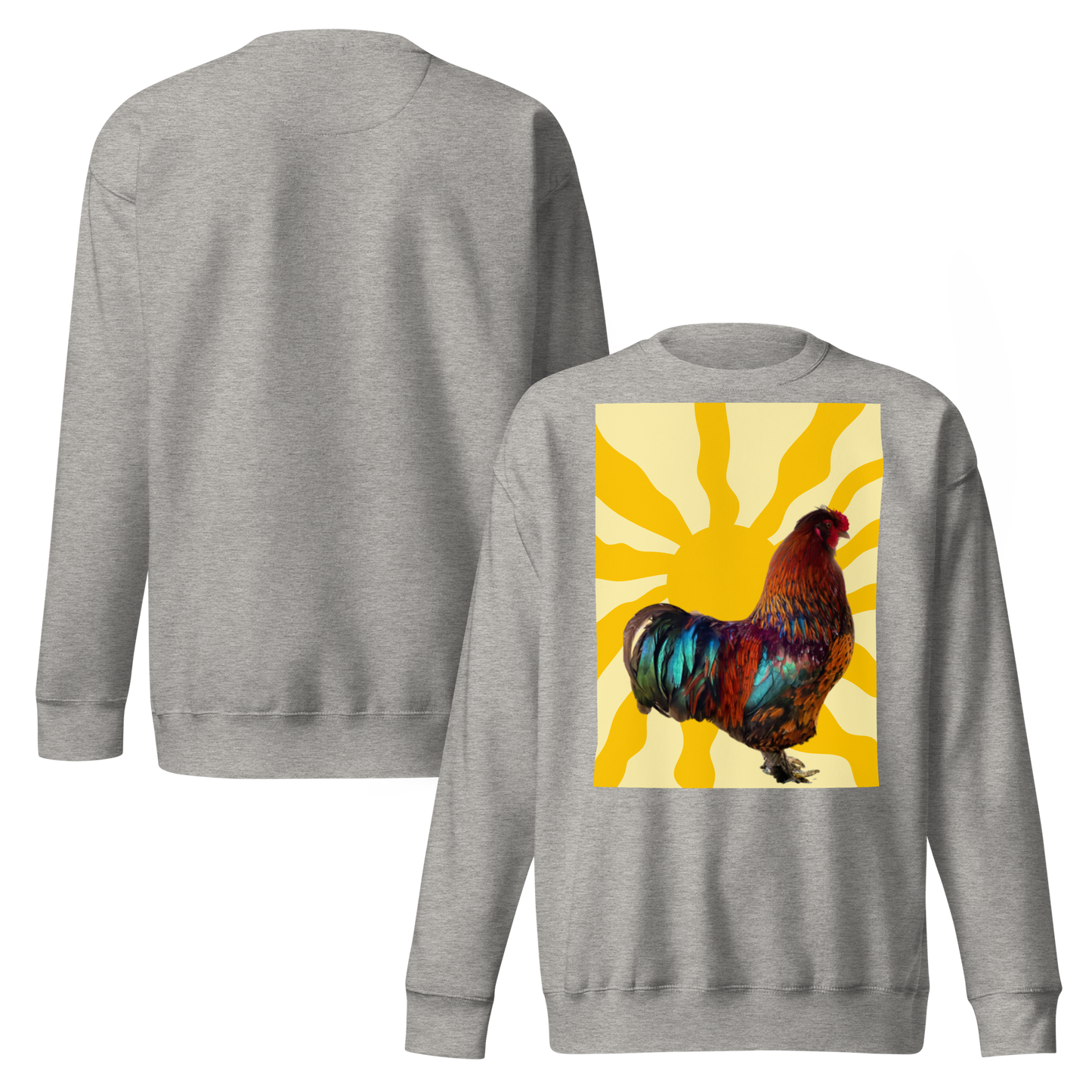 “Vibrant Rooster Sunrise” Premium Sweatshirt