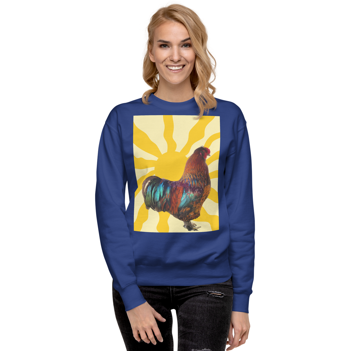 “Vibrant Rooster Sunrise” Premium Sweatshirt