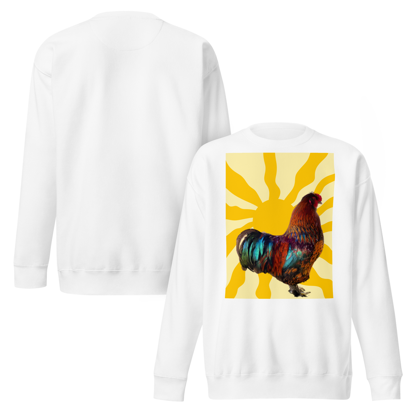 “Vibrant Rooster Sunrise” Premium Sweatshirt