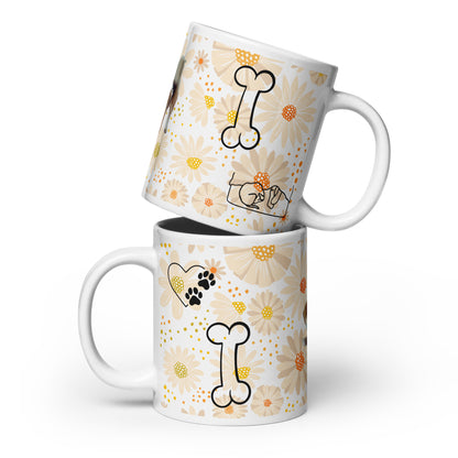 20oz Pet Lover's "Fee's Floral" Ceramic Coffee Mug