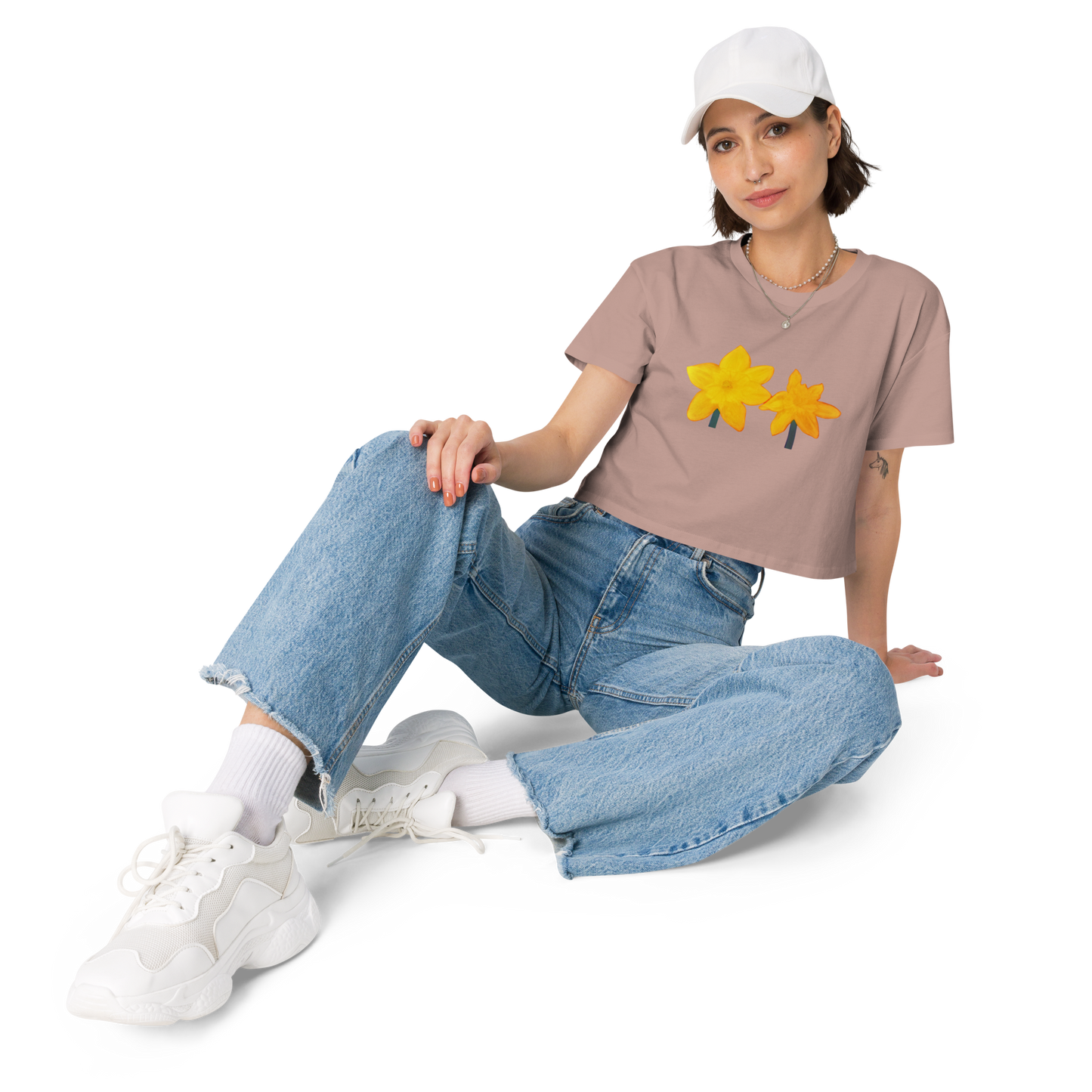 "Chalk Pastel Daffodil" Crop Top