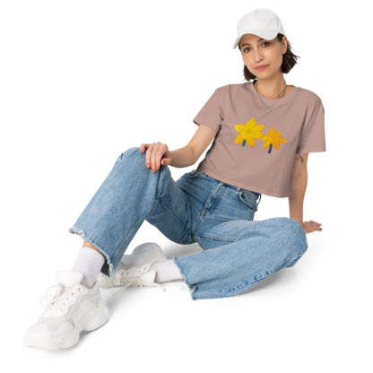 "Chalk Pastel Daffodil" Crop Top