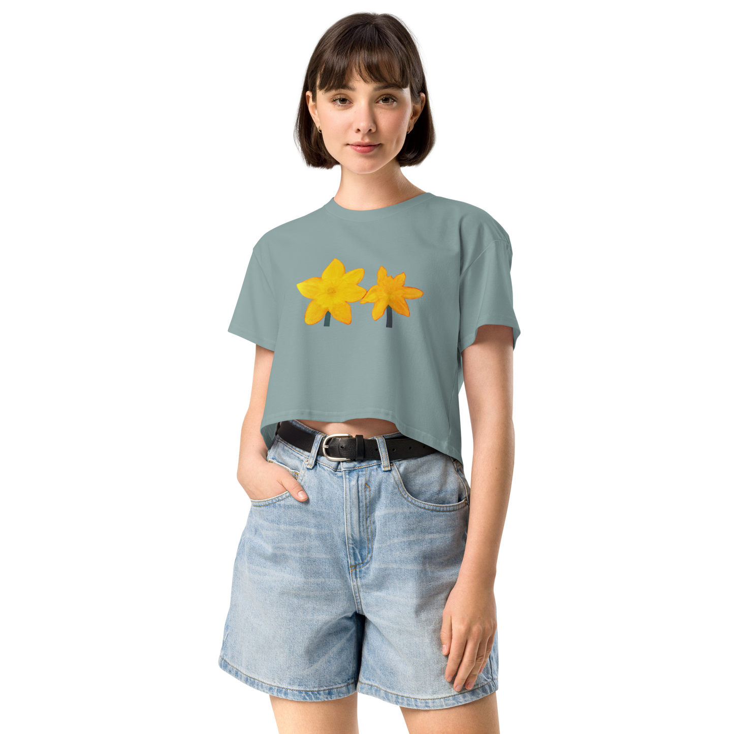 "Chalk Pastel Daffodil" Crop Top