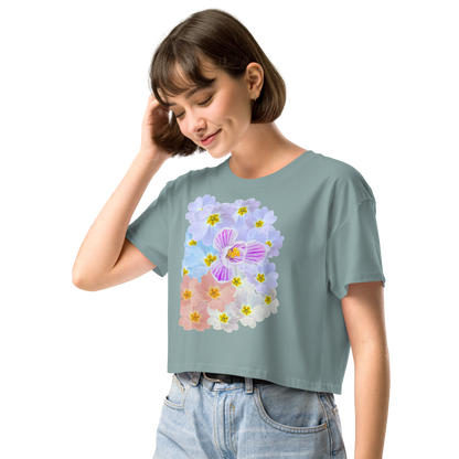 “Pastel Primrose Garden” Crop Top