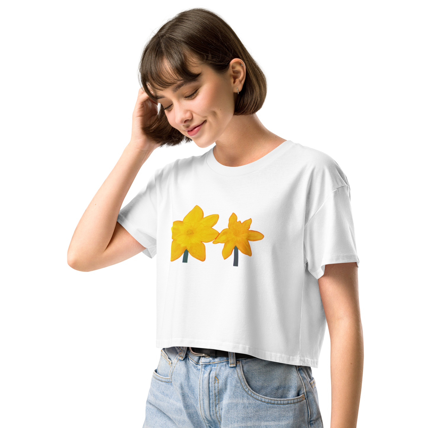 "Chalk Pastel Daffodil" Crop Top
