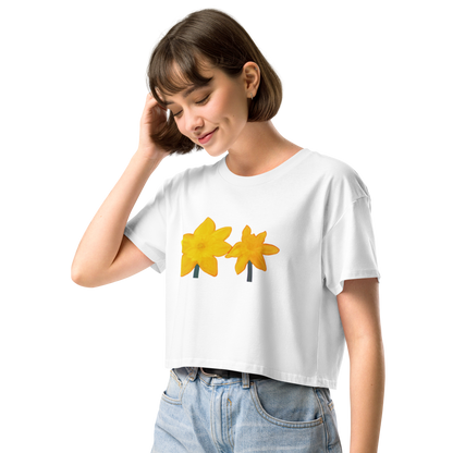 "Chalk Pastel Daffodil" Crop Top