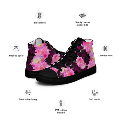 Women’s "Black Dahlia" High Top Canvas Sneakers