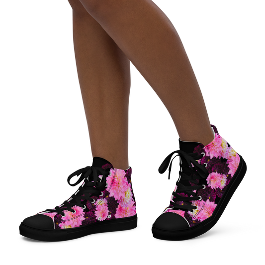 Women’s "Black Dahlia" High Top Canvas Sneakers