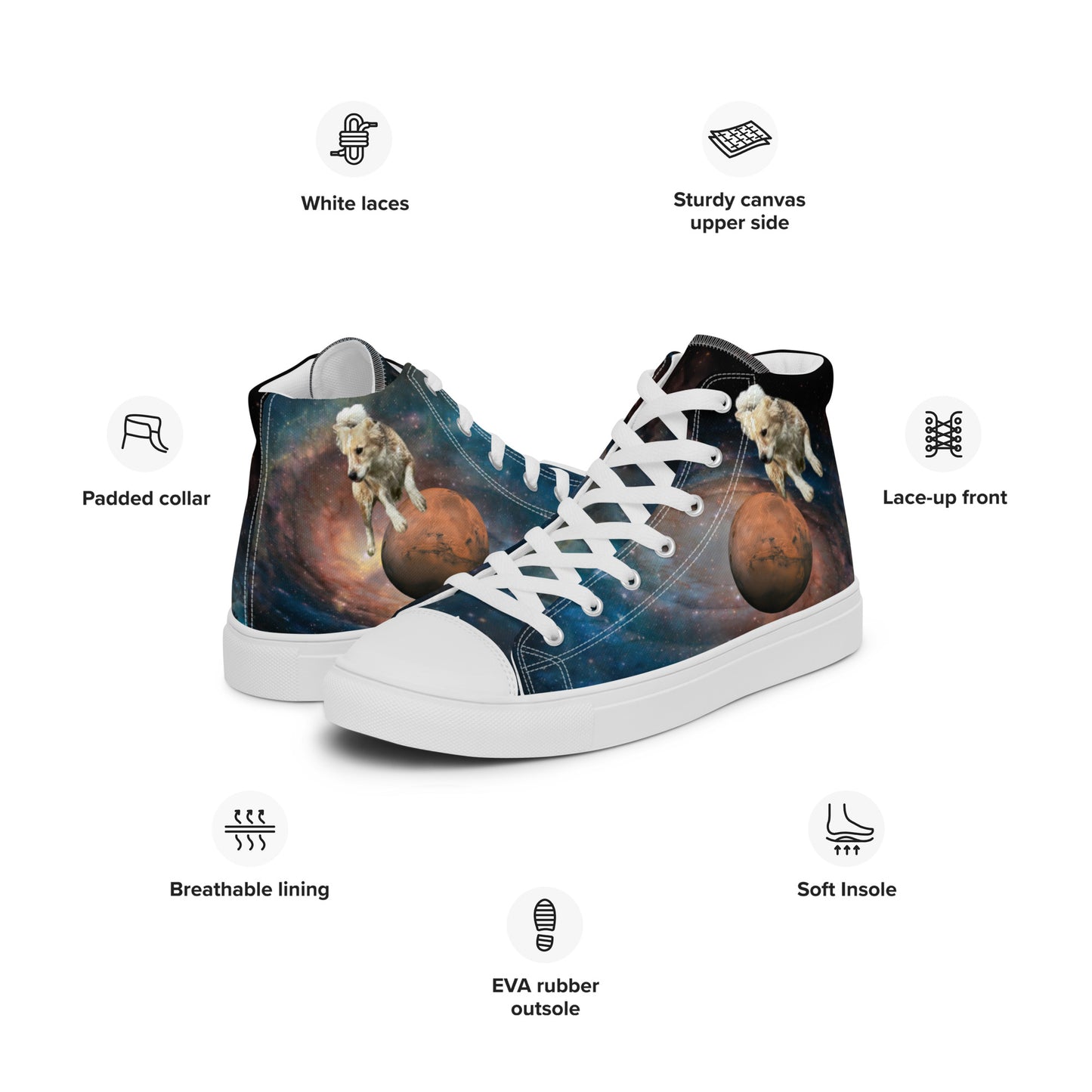 Women's "Cosmic Fee Galaxy" High Top Canvas Sneakers