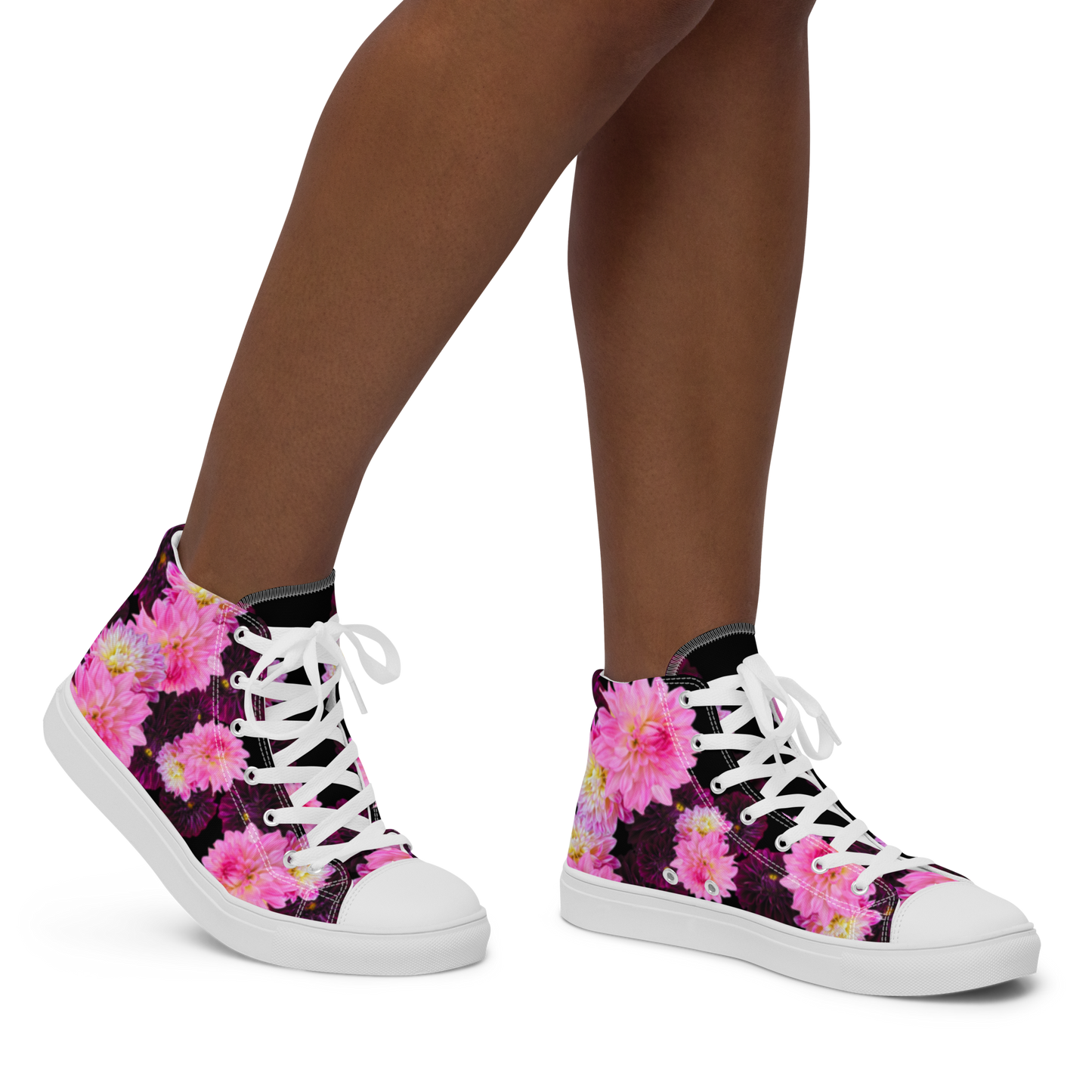 Women’s "Black Dahlia" High Top Canvas Sneakers