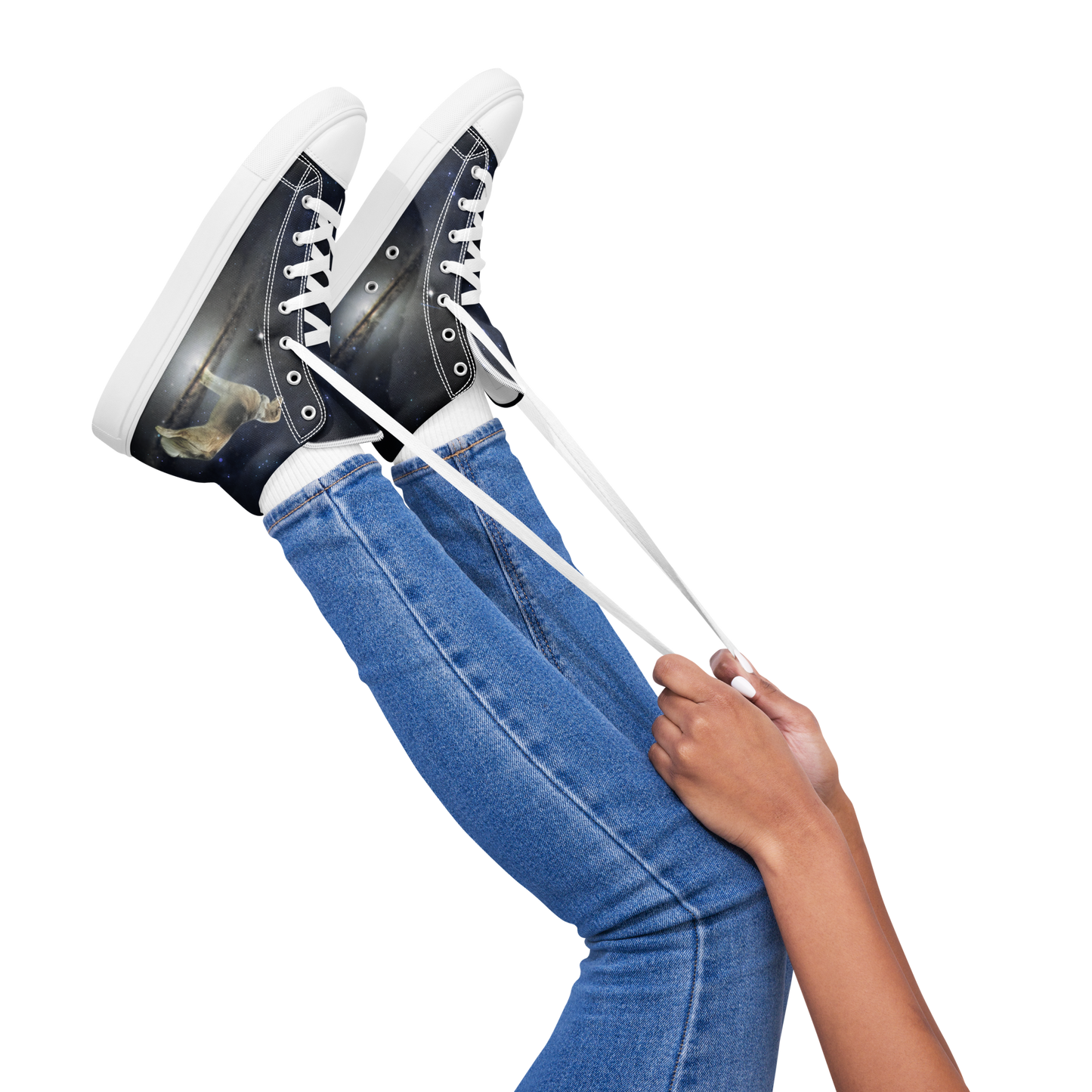 Women's "Fee Galaxy-Giant" High Top Canvas Sneakers