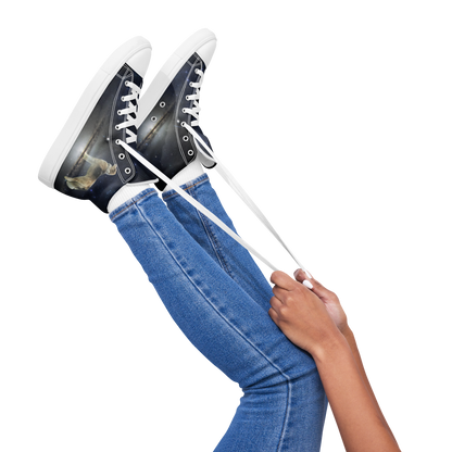 Women's "Fee Galaxy-Giant" High Top Canvas Sneakers