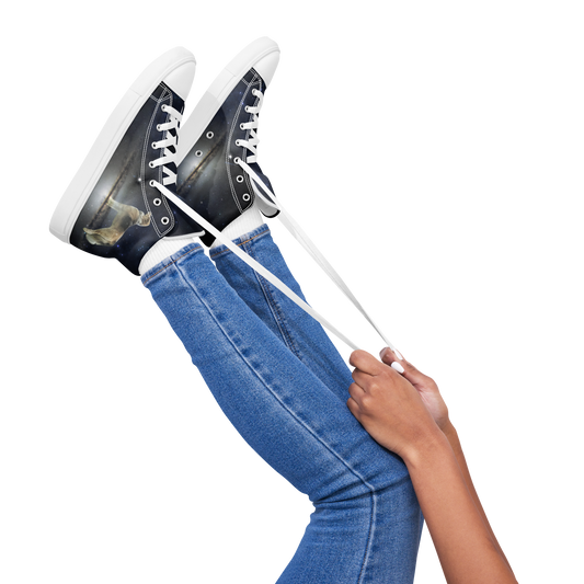 Women's "Fee Galaxy-Giant" High Top Canvas Sneakers